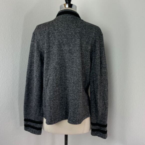 Y2K Tommy Hilfiger Heather Gray Military Knit Jacket XL Open Steampunk Goth Punk - Picture 7 of 12